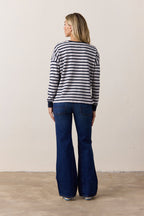 Abby Loose Fit Stripe Slub Jersey Tee
