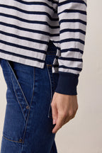 Abby Loose Fit Stripe Slub Jersey Tee