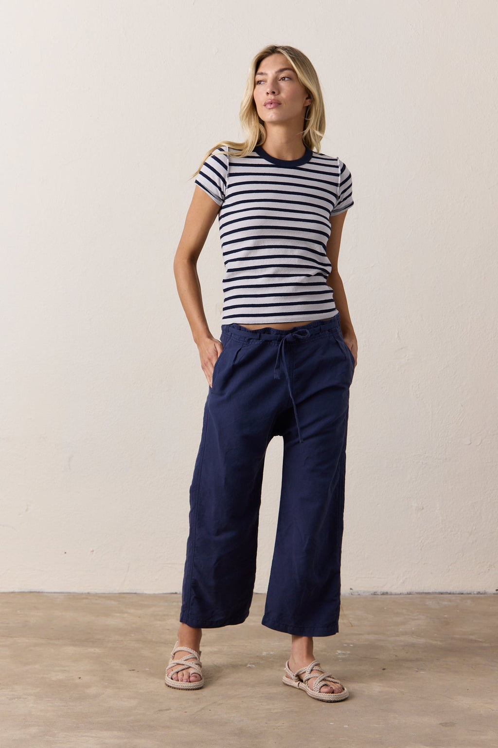 Alessi Shrunken Stripe Slub Jersey Tee