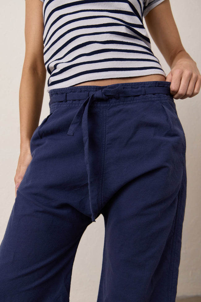 Akari Crop Linen Cotton Tie Pant Main Image