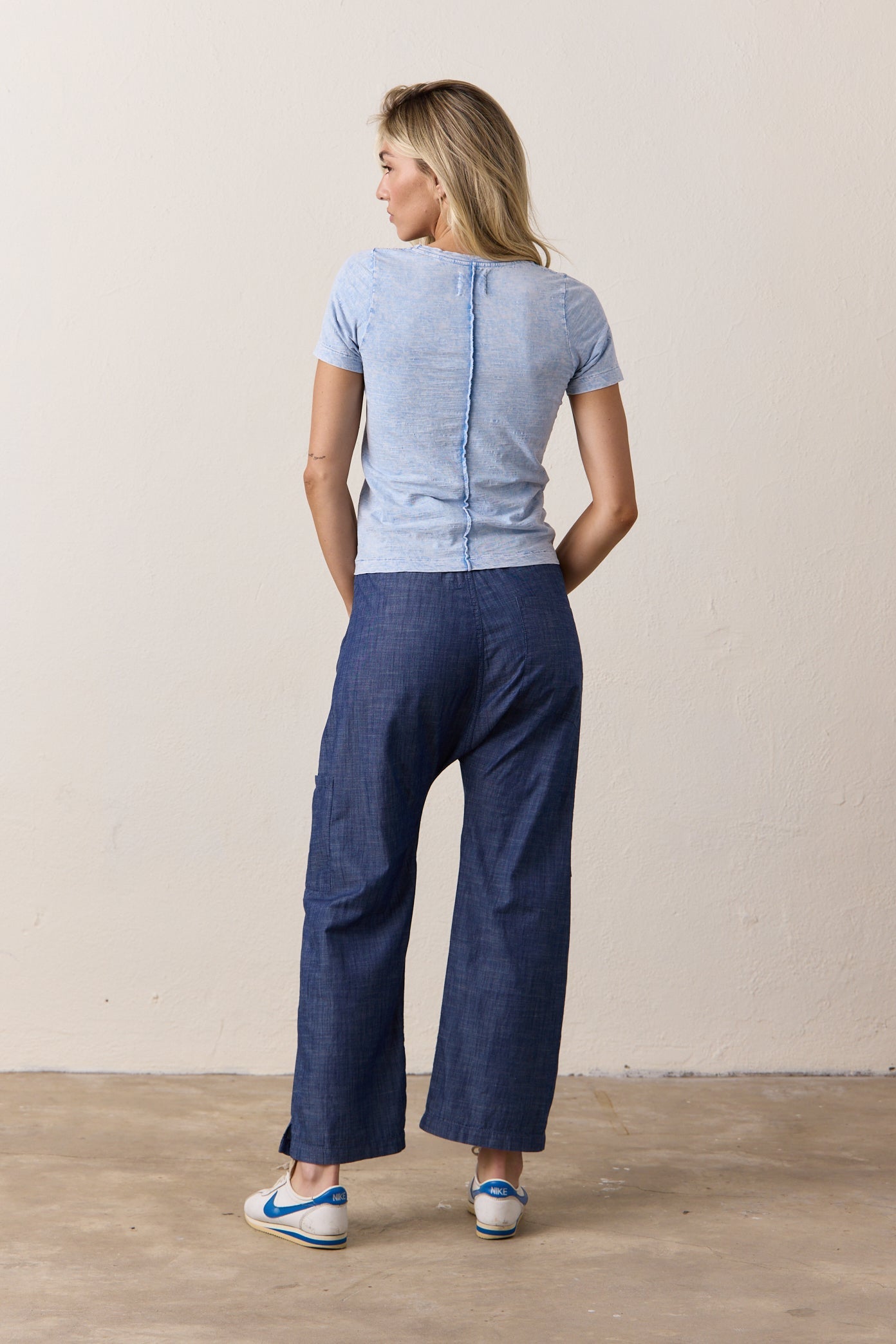 Tally Slim Fit U Neck Slub Jersey Tee