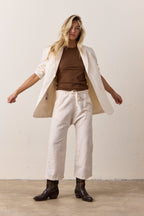 Akari Crop Linen Cotton Tie Pant