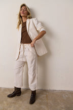 Akari Crop Linen Cotton Tie Pant