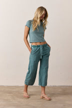 Akari Crop Linen Cotton Tie Pant