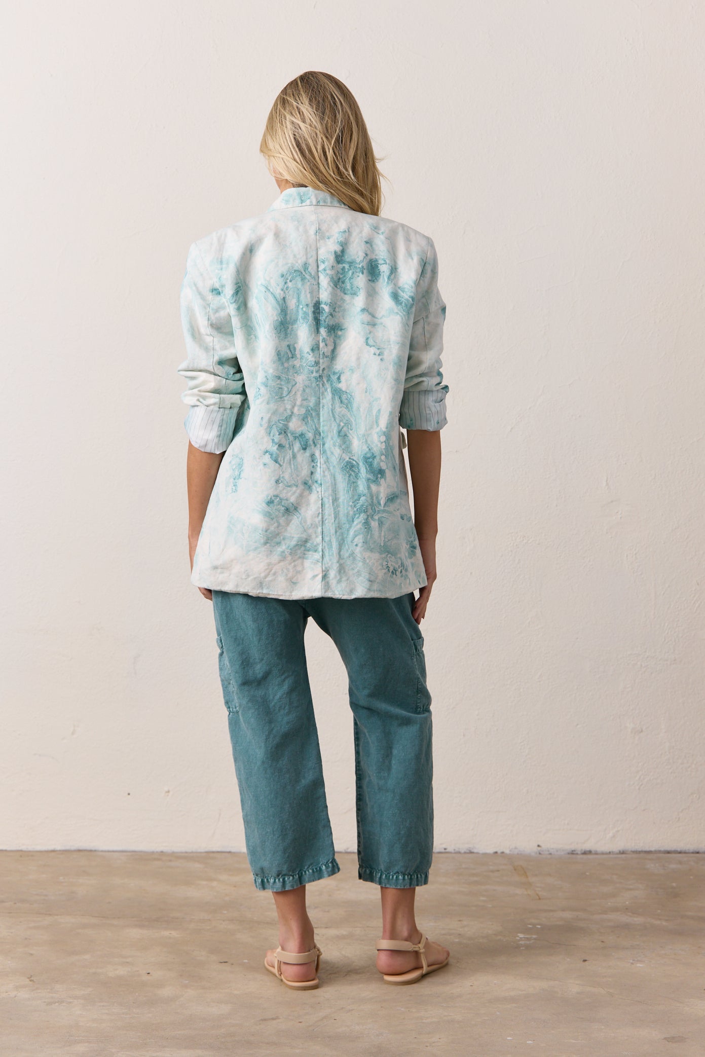 Seville Slouchy Linen Cotton Marbled Blazer