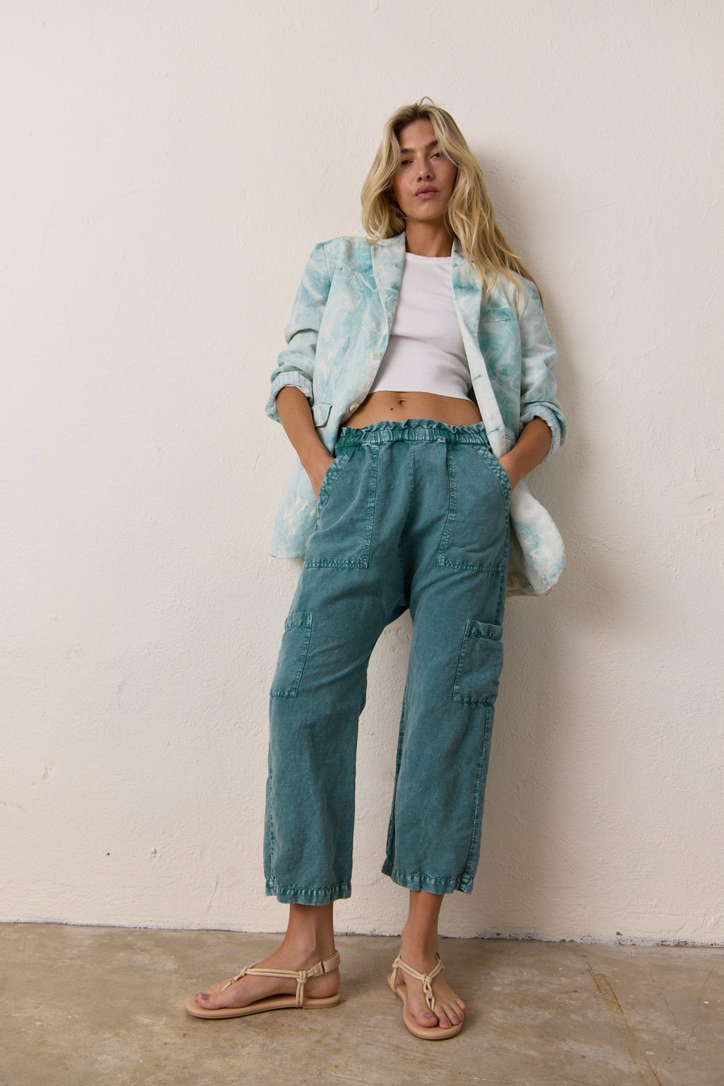 Shailey Paperbag Waist Linen Cotton Pant