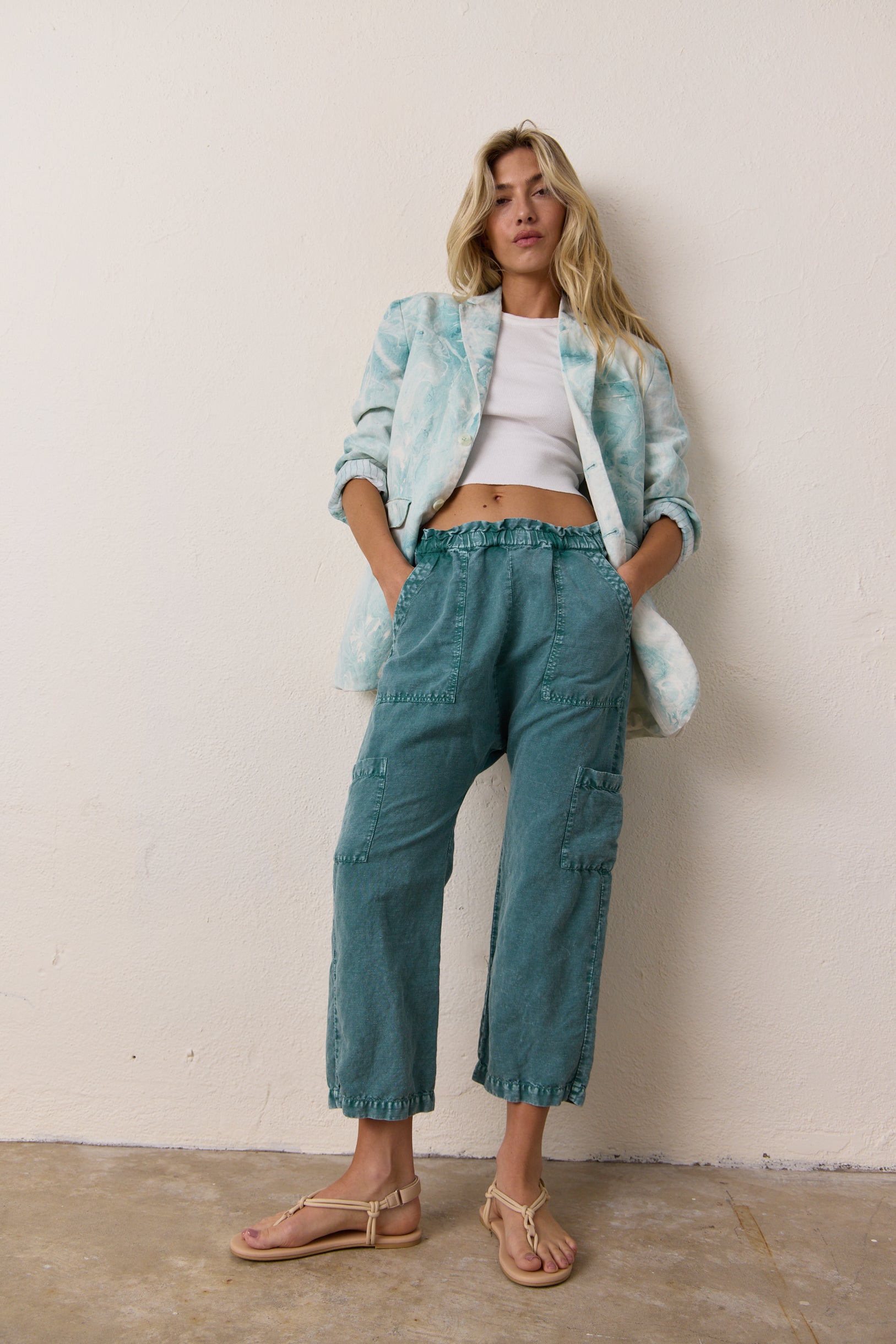 Shailey Paperbag Waist Linen Cotton Pant