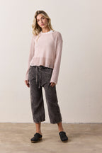 Akari Crop Linen Cotton Tie Pant