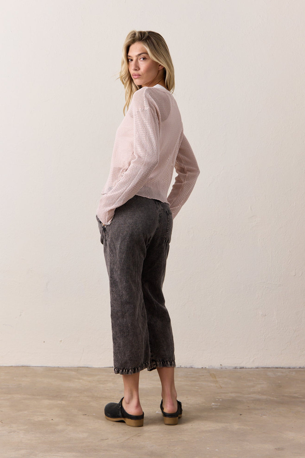 Akari Crop Linen Cotton Tie Pant