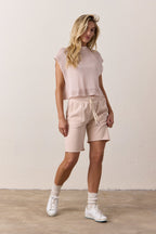 Daryl Boxy Mesh Mock Neck Tee