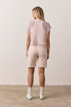 Daryl Boxy Mesh Mock Neck Tee