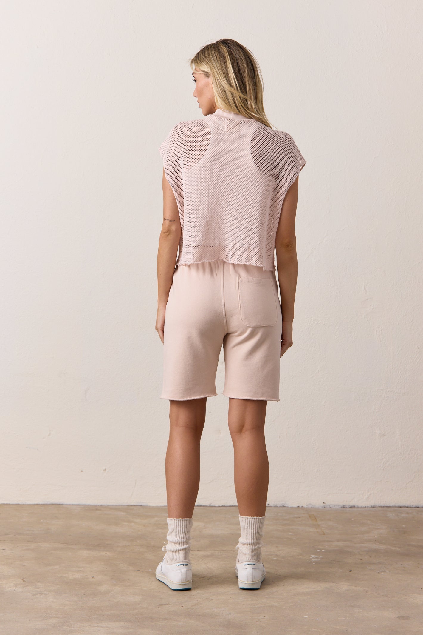 Daryl Boxy Mesh Mock Neck Tee