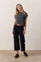 Akari Crop Linen Cotton Tie Pant