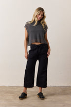 Akari Crop Linen Cotton Tie Pant