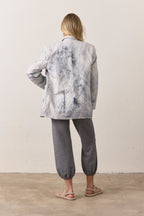 Seville Linen Cotton Oversized Marbled Blazer
