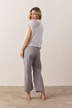 Akari Crop Linen Cotton Tie Pant