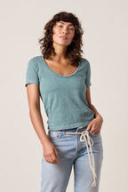 Tally Slim Fit U Neck Slub Jersey Tee