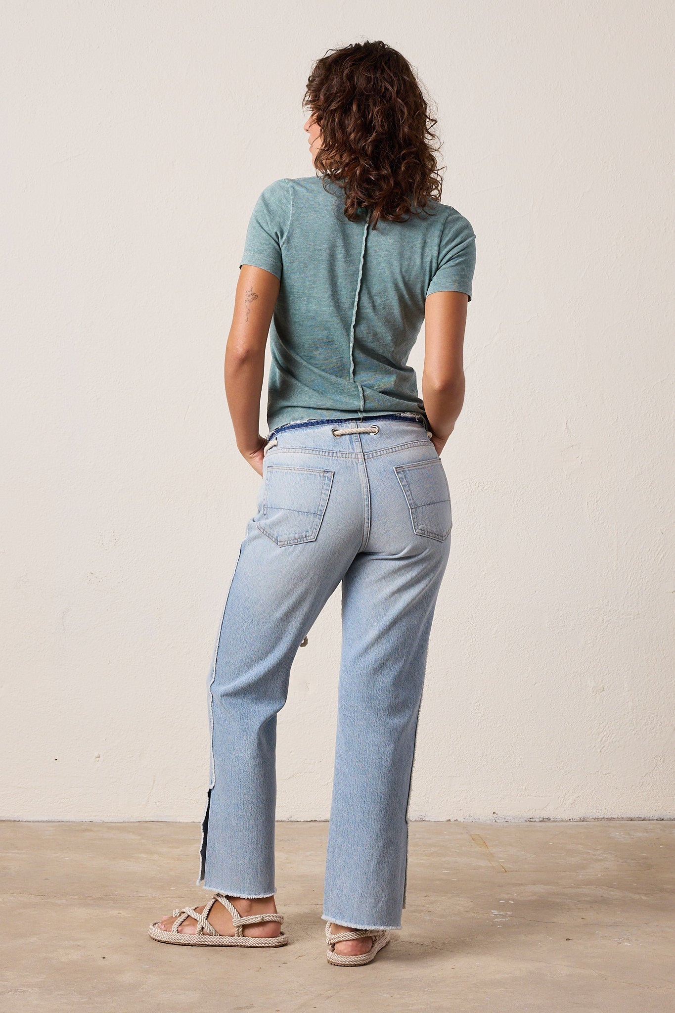 Tally Slim Fit U Neck Slub Jersey Tee