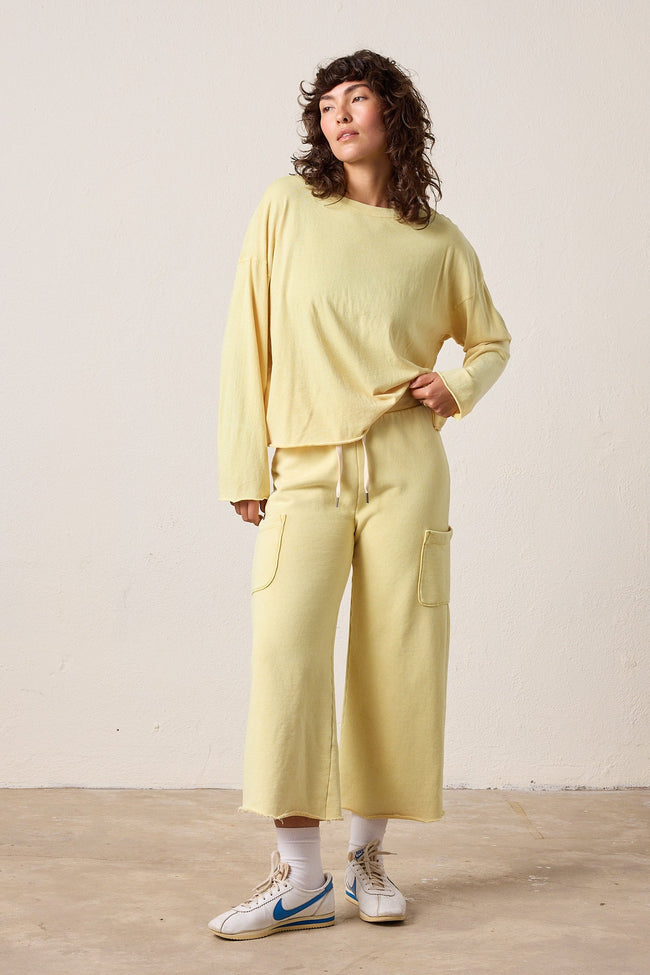 Diya Crop Straight Loop Terry Sweatpant Main Image