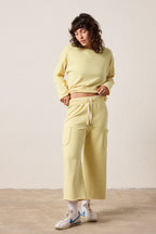 Diya Crop Straight Loop Terry Sweatpant