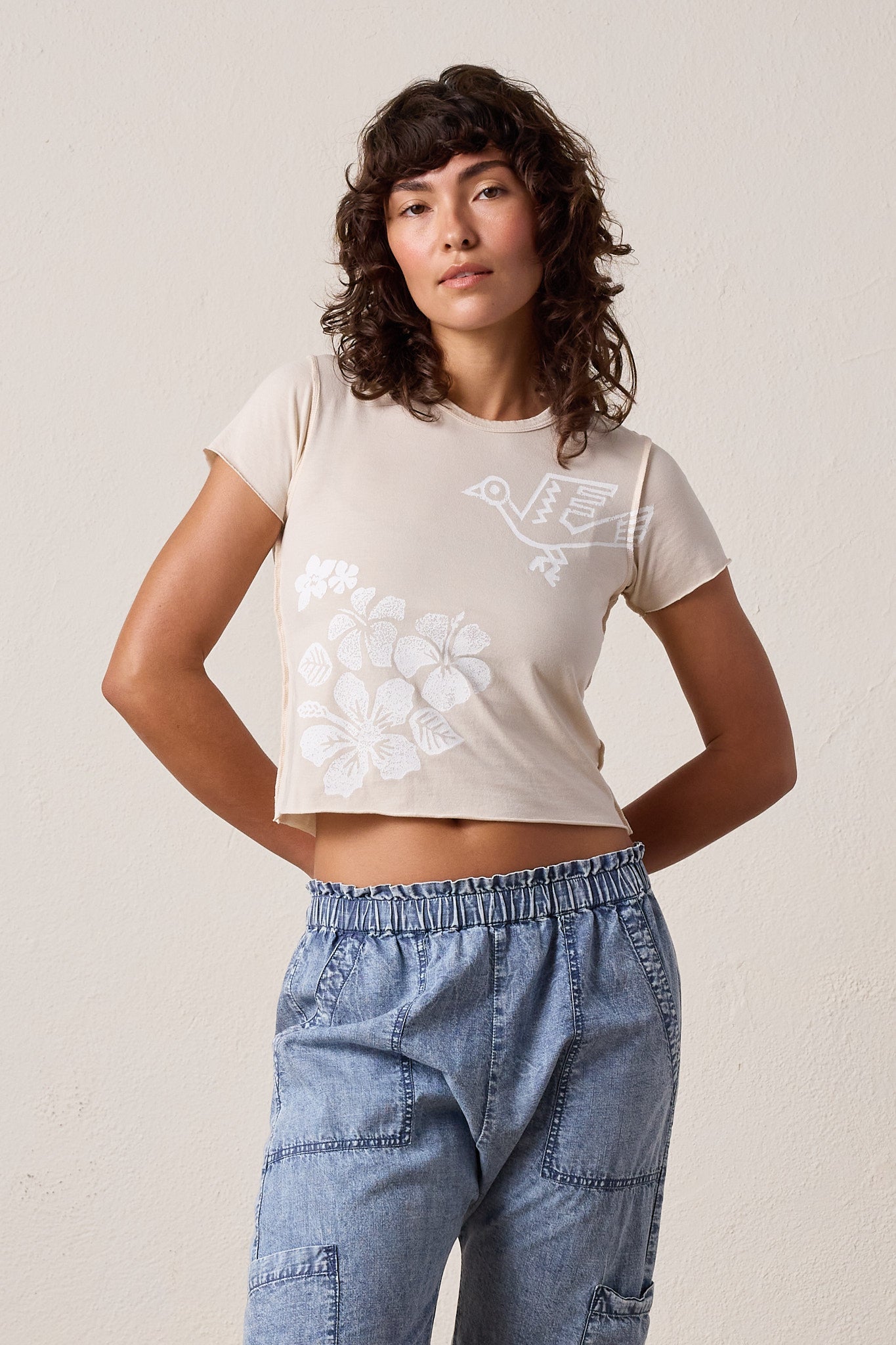 Tara Lux Jersey Hula Mini Crew Tee