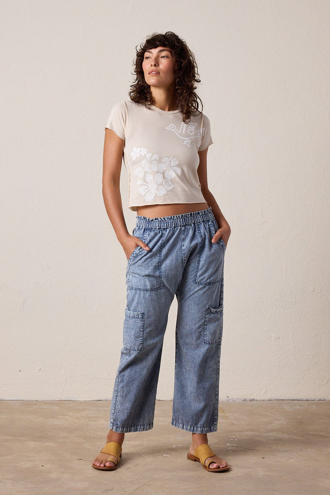 Shailey Chambray Paperbag Waist Pant Main Image