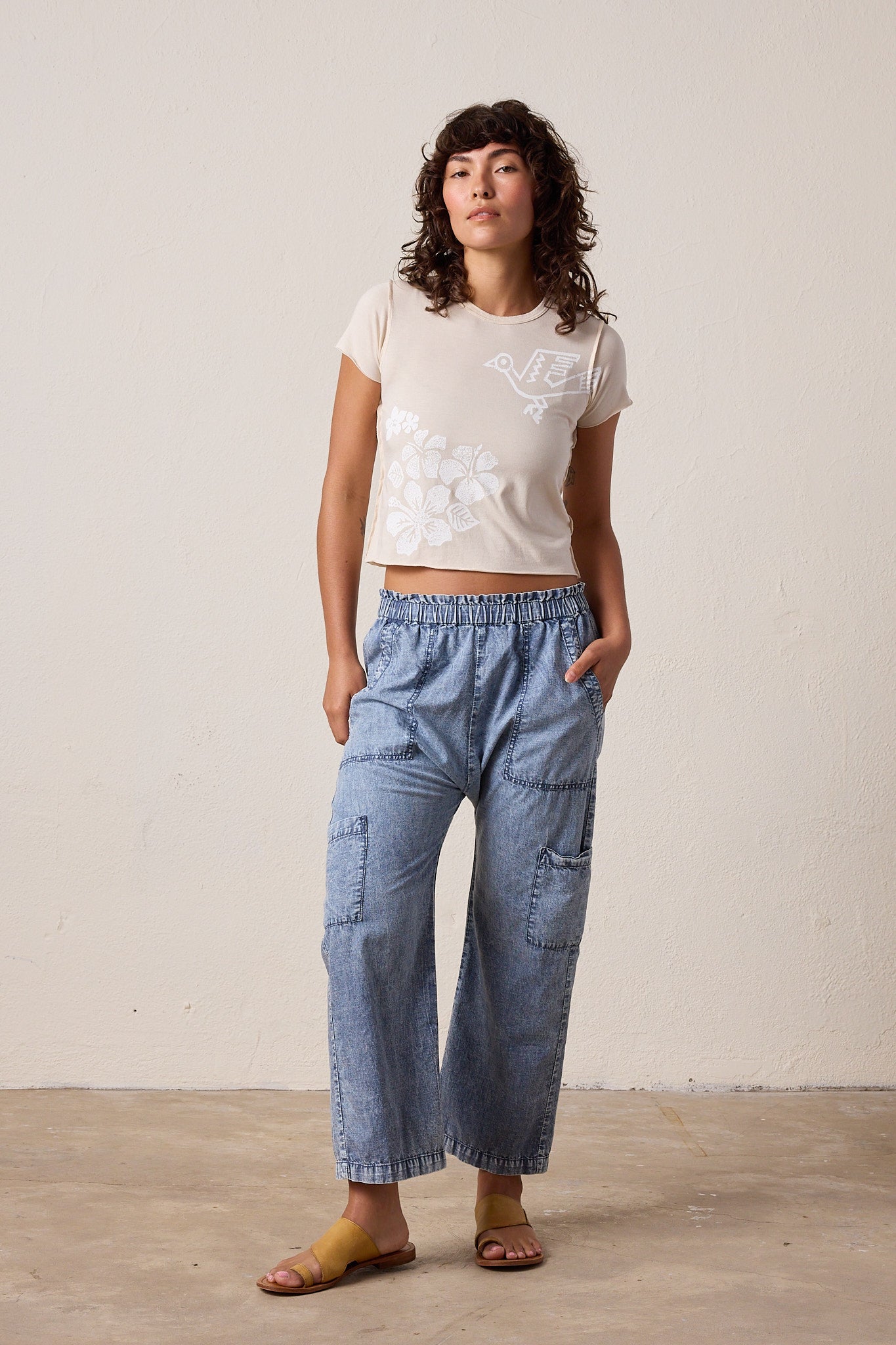 Shailey Chambray Paperbag Waist Pant