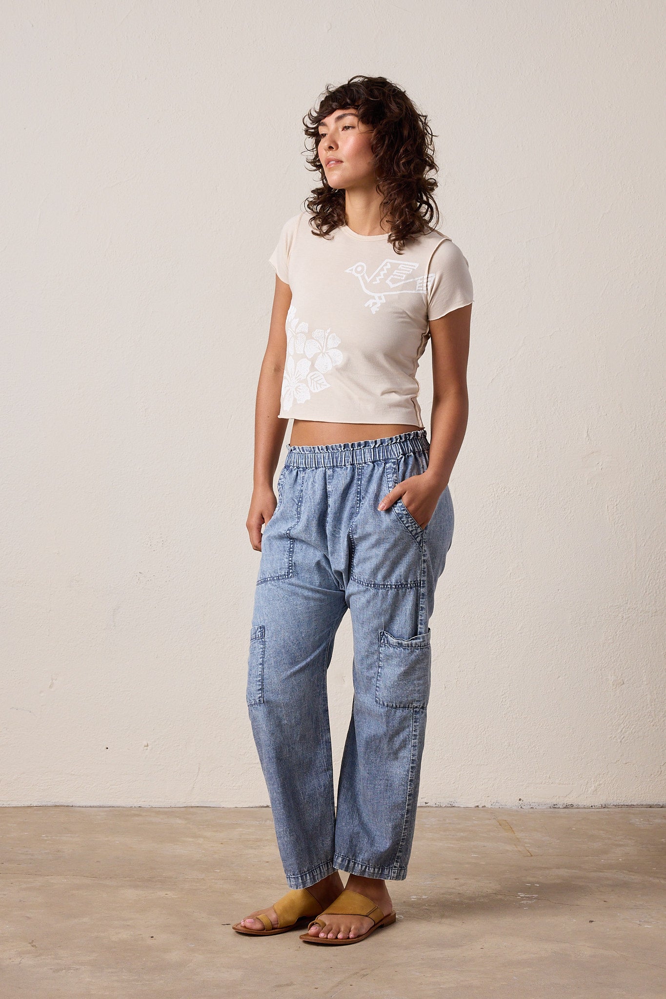 Shailey Chambray Paperbag Waist Pant