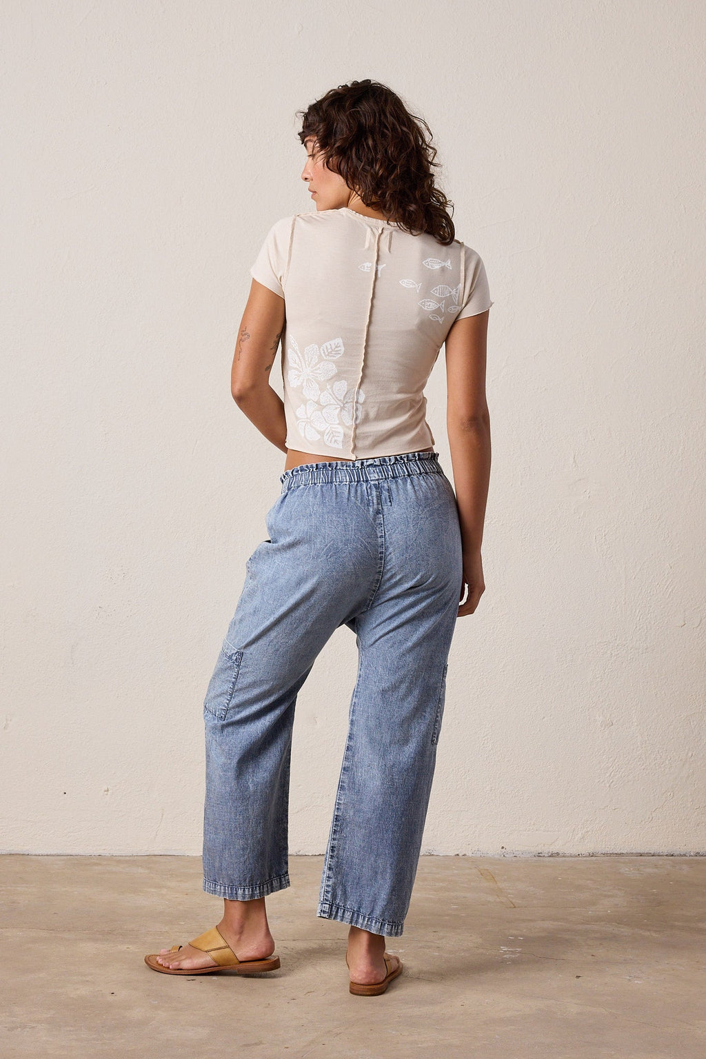 Shailey Chambray Paperbag Waist Pant