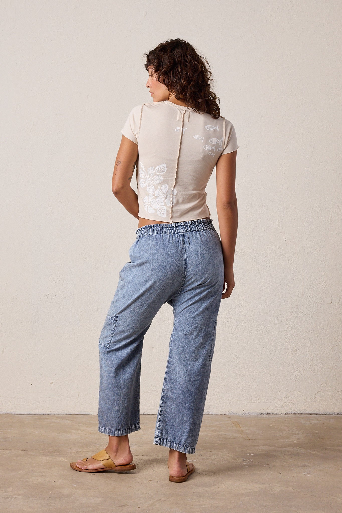 Shailey Chambray Paperbag Waist Pant