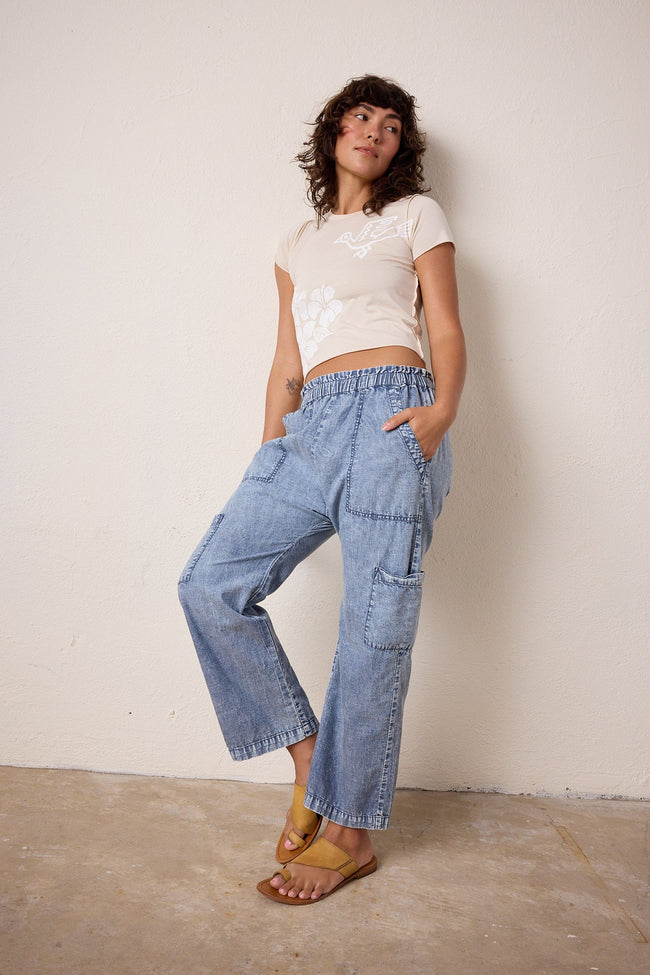 Shailey Chambray Paperbag Waist Pant Hover Image
