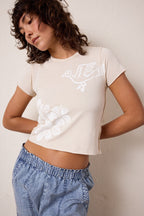 Tara Lux Jersey Hula Mini Crew Tee