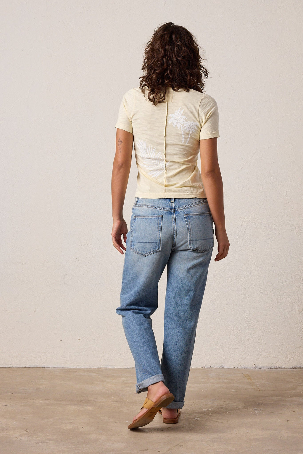 Tally Slim Fit U Neck Slub Jersey Surf City Tee