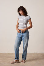 Bodhi Vintage Jersey Surf City Baby Ringer Tee