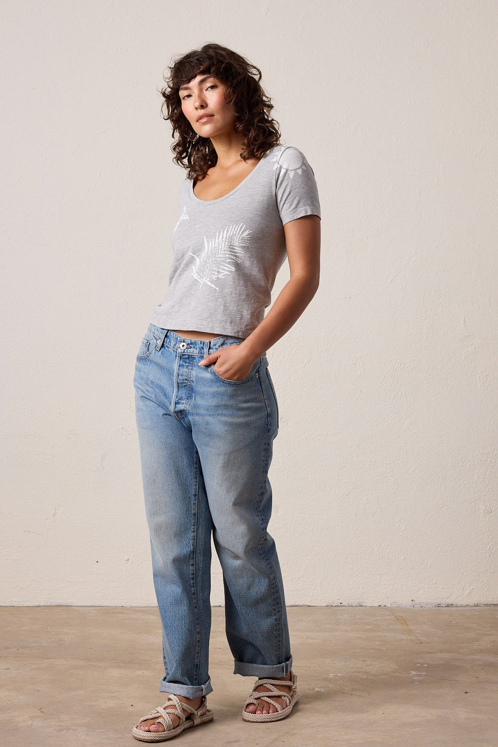 Tally Slim Fit U Neck Vintage Jersey Surf City Tee