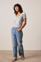 Tally Slim Fit U Neck Vintage Jersey Surf City Tee