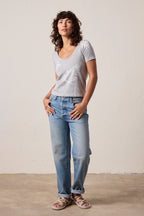 Tally Slim Fit U Neck Vintage Jersey Surf City Tee