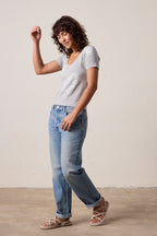 Tally Slim Fit U Neck Vintage Jersey Surf City Tee