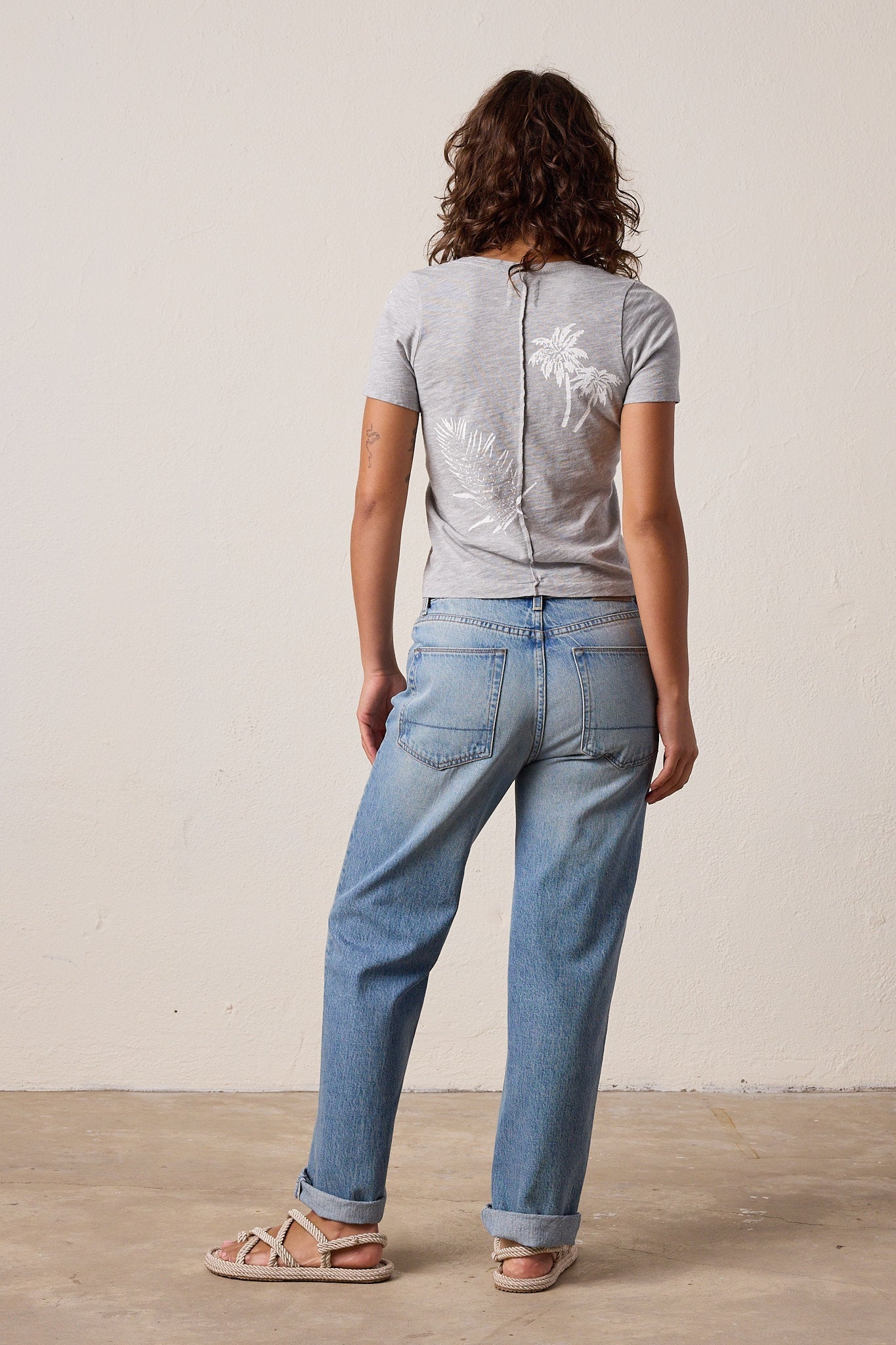 Tally Slim Fit U Neck Vintage Jersey Surf City Tee