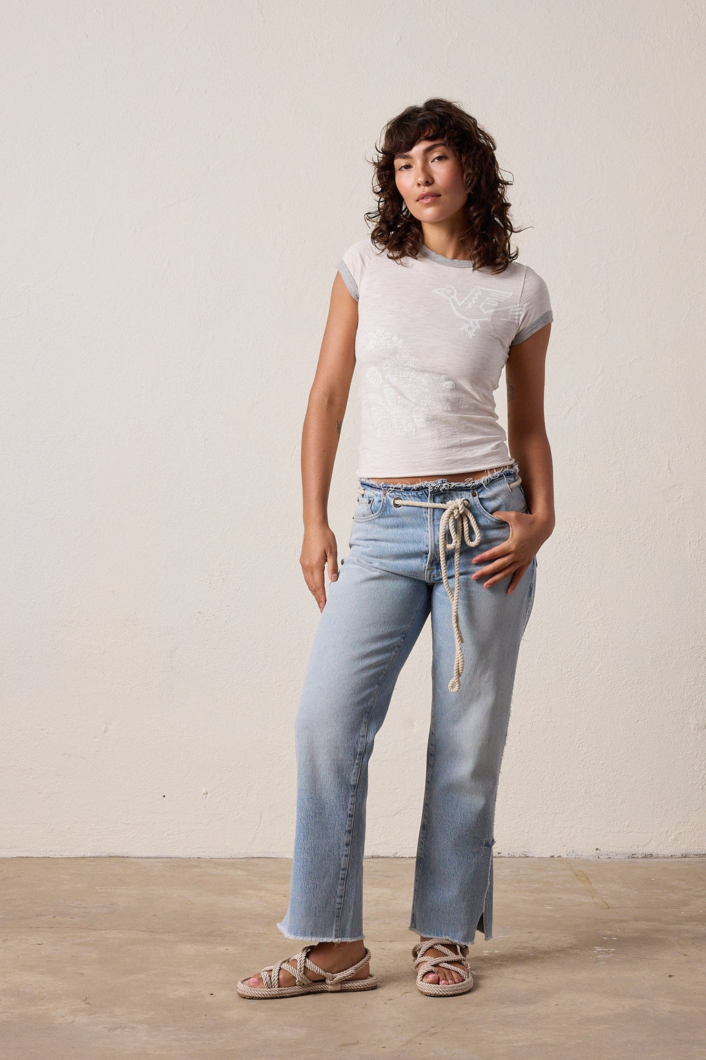 Bodhi Slub Jersey Hula Ringer Baby Tee