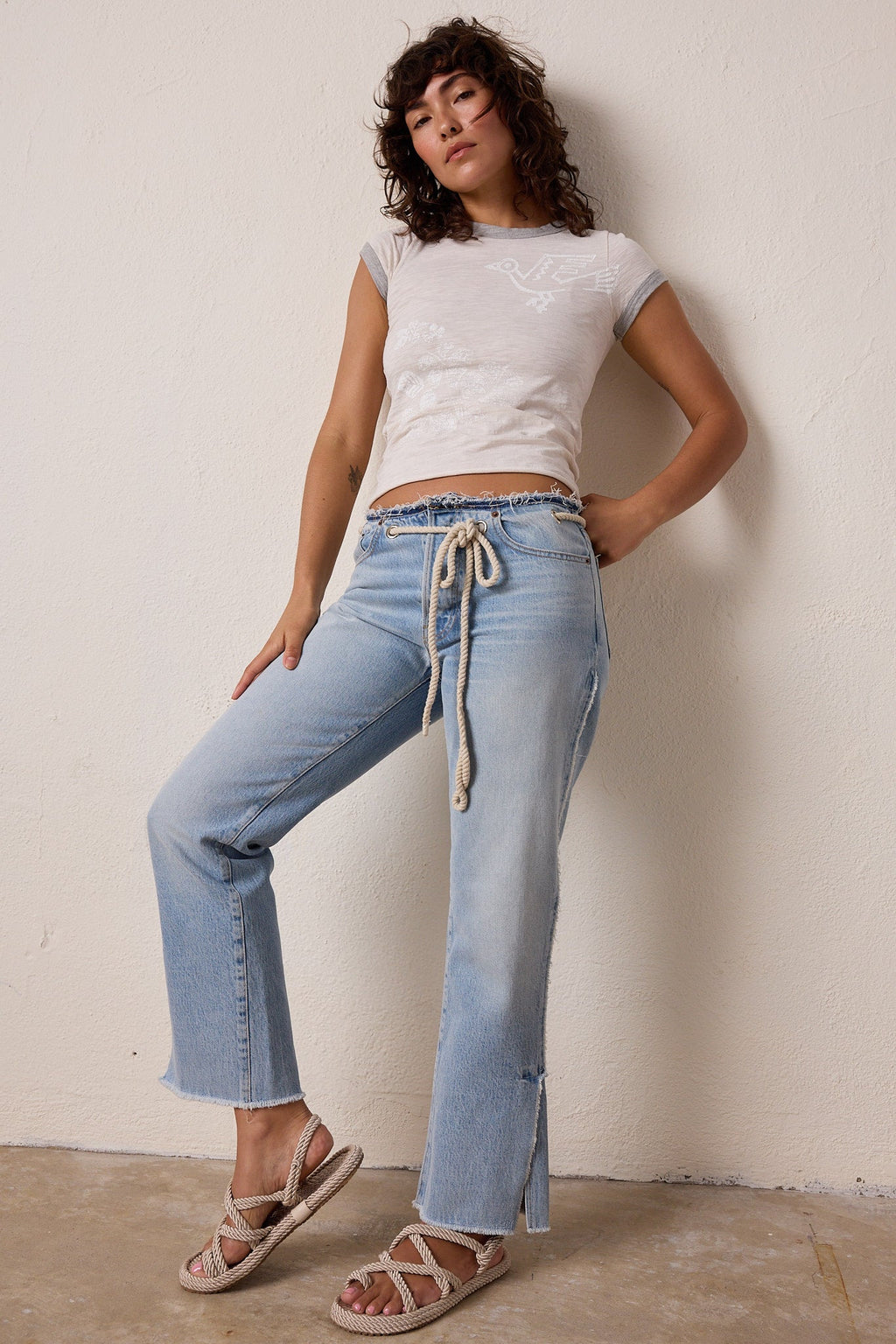 Bodhi Slub Jersey Hula Ringer Baby Tee