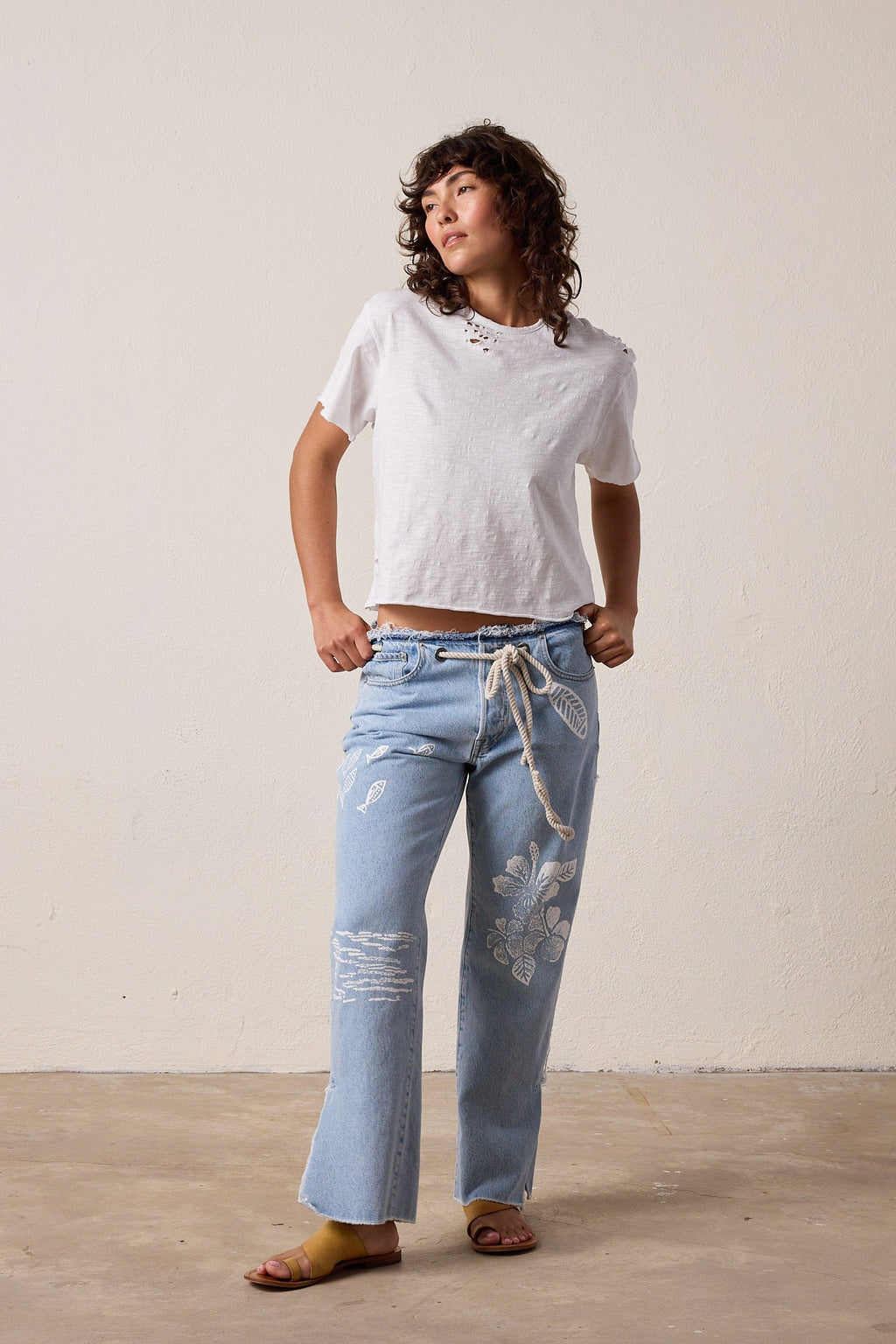 Harper Torn Boxy Slub Jersey Tee