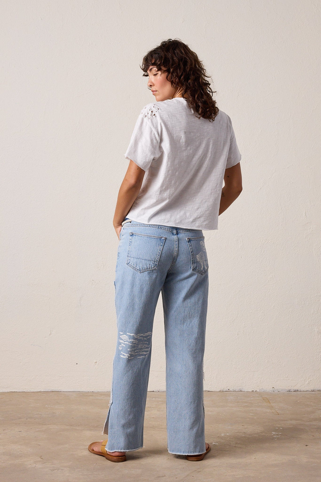 Harper Torn Boxy Slub Jersey Tee