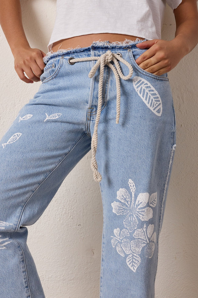 Penny Relaxed Tie Waist Hula Jean Hover Image