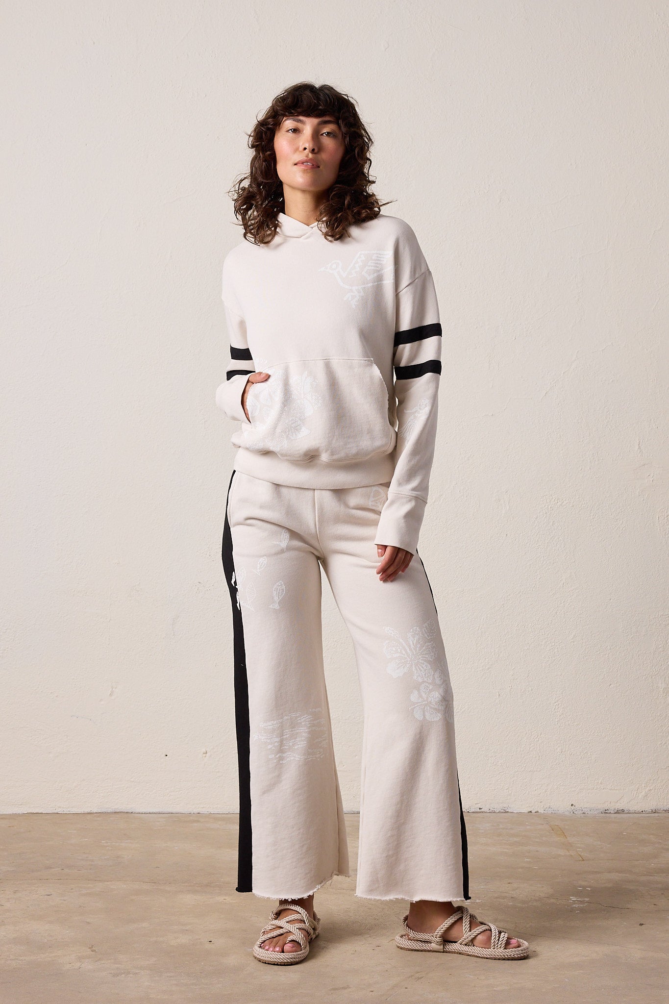 Riley Wide Leg Loop Terry Hula Pant