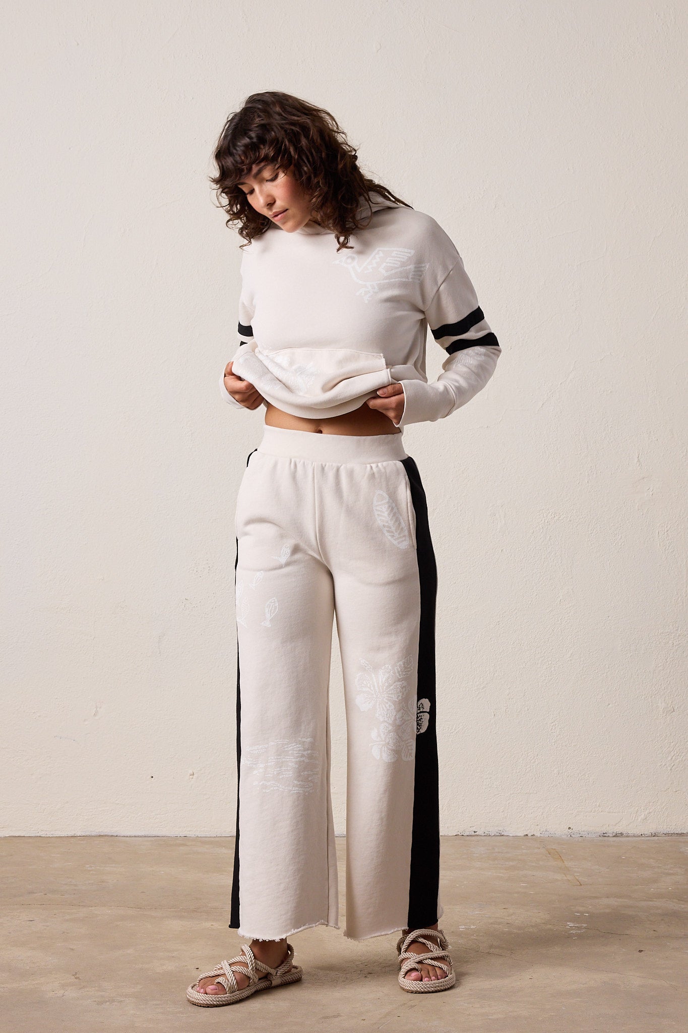 Riley Wide Leg Loop Terry Hula Pant