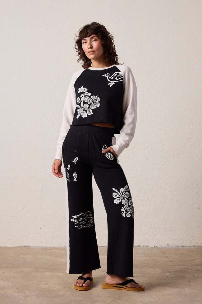 Riley Wide Leg Loop Terry Hula Pant Main Image