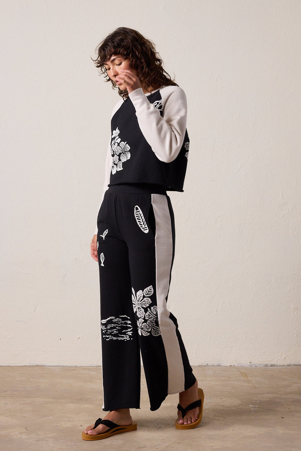 Riley Wide Leg Loop Terry Hula Pant