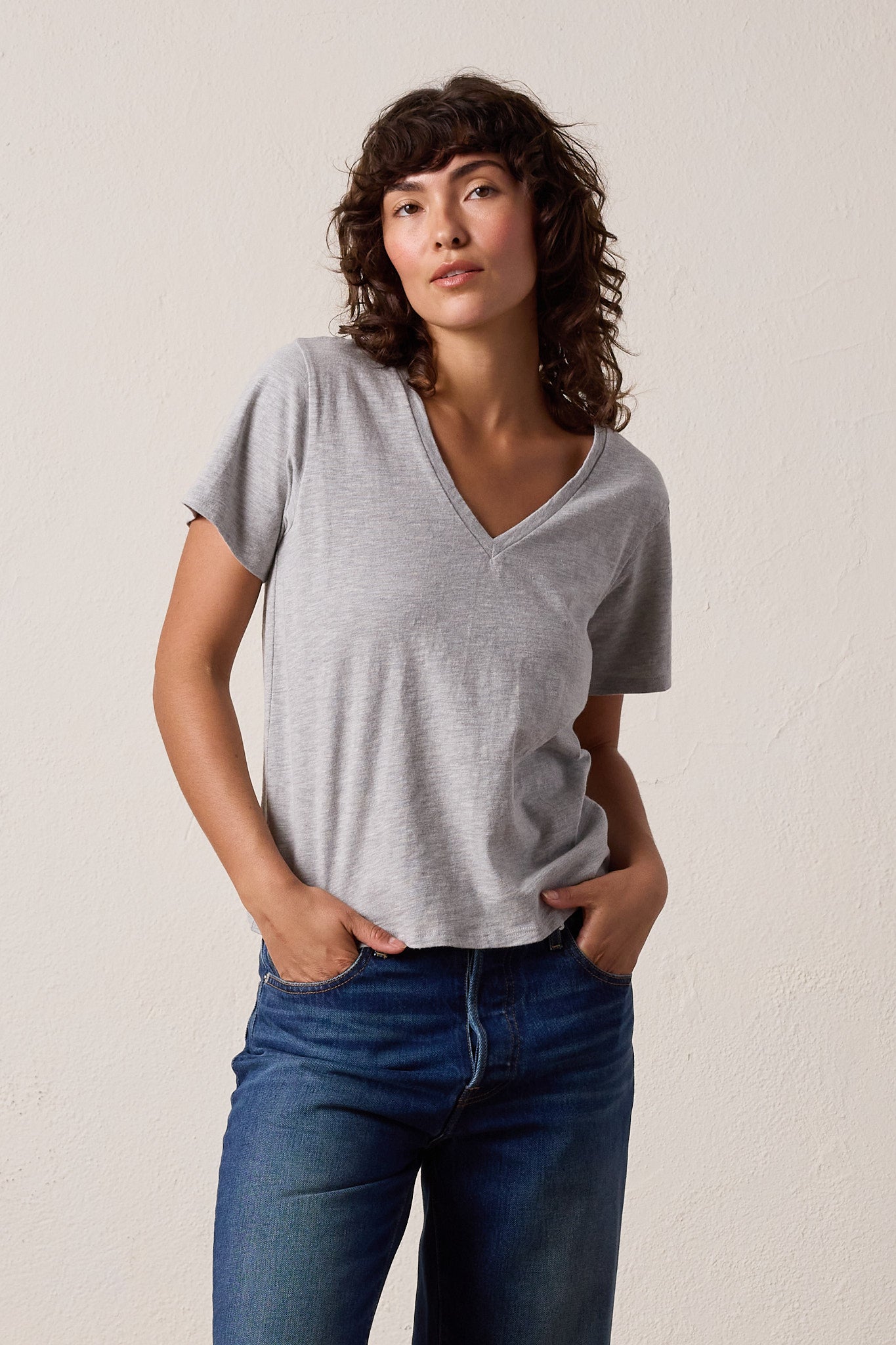 Layla Relaxed V Neck Vintage Jersey Tee