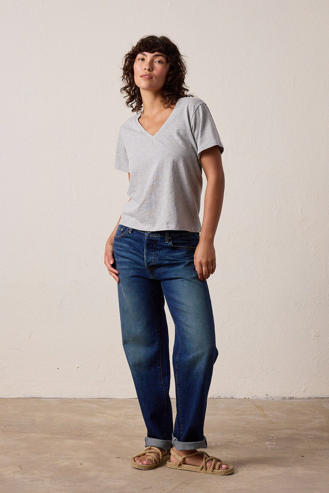 Layla Relaxed V Neck Vintage Jersey Tee Main Image